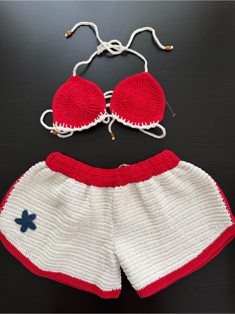 Free People Akoia Swim Cuba Crochet Top & Shorts Cheeky Bikini Set Size L - NEW - Picture 4 of 16